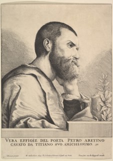Pietro Aretino, 1649. Creator: Wenceslaus Hollar.