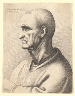 Man with stern expression in profile to left, 1645. Creator: Wenceslaus Hollar.