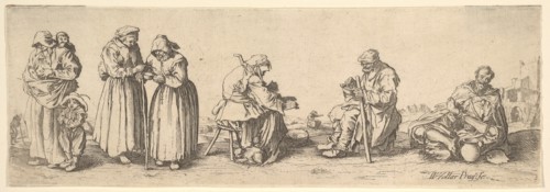Six Men and Women Beggars, 1630. Creator: Wenceslaus Hollar.