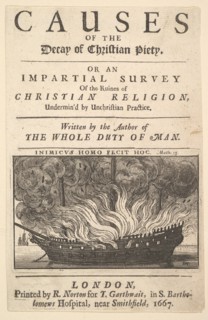 Title page: The Causes of the Decay of Christian Piety, 1667. Creator: Wenceslaus Hollar.
