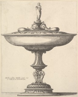 A wide cup with ornamental stem, 1646. Creator: Wenceslaus Hollar.