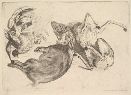 Boar, deer, heron and other game, 1625-77. Creator: Wenceslaus Hollar.