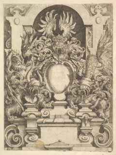 Design for a Cartouche, Plate from Dietterlin's Architecttura, 1598. Creator: Wendel Dietterlin the Elder.