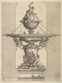 Design for a Fountain, plate 80 from Dietterlin's Architettura, 1598. Creator: Wendel Dietterlin the Elder.