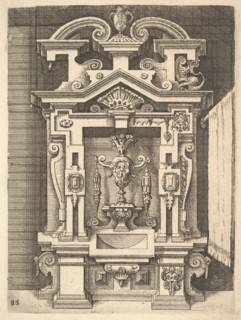 Design for a Lavabo, Plate 85 from Dietterlin's Architectura, 1598. Creator: Wendel Dietterlin the Elder.