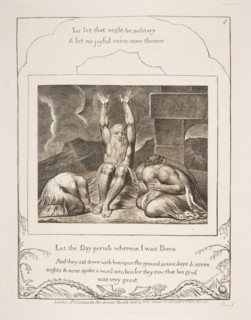 Job's Despair, from Illustrations of the Book of Job, 1825-26. Creator: William Blake.