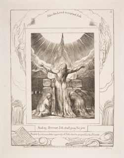 Job's Sacrifice, from Illustrations of the Book of Job, 1825-26. Creator: William Blake.