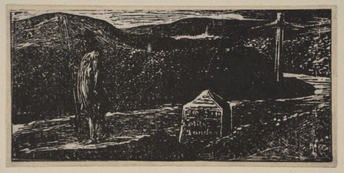 Colinet's Journey: Milestone Marked 'LXII Miles to London', from Thornton's Pastorals of V..., 1821. Creator: William Blake.