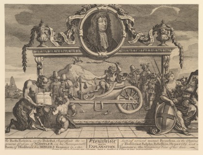 Frontispiece and Its Explanation: Twelve Large Illustrations for Samuel Butler..., February 1725-26. Creator: William Hogarth.
