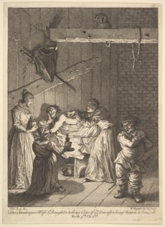 The Innkeeper's Wife and Daughter Taking Care of ye Don after Being Beaten and Br..., 1756 or after. Creator: William Hogarth.