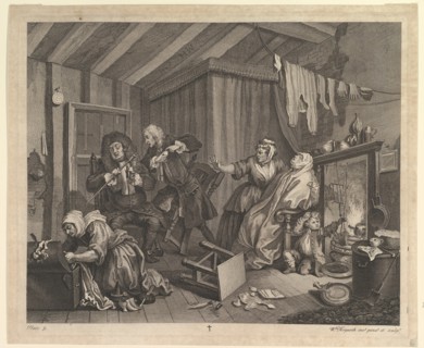 A Harlot's Progress, Plate 5, April 1732. Creator: William Hogarth.