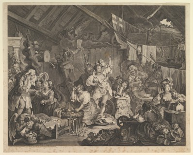 Strolling Actresses Dressing in a Barn, May 1738. Creator: William Hogarth.