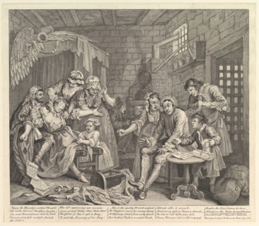 A Rake's Progress, Plate 7, June 25, 1735. Creator: William Hogarth.