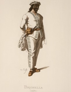 Commedia dell´arte. The servant Brighella, costume image of Maurice Sand, 1862. Creator: Unknown.