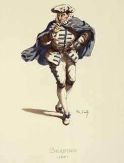 Commedia dell´arte. The servant Scapino, costume image of Maurice Sand, 1862. Creator: Unknown.