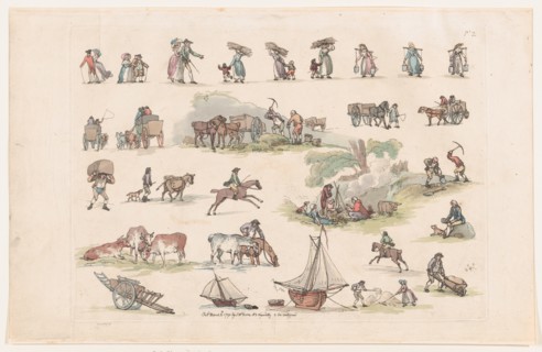 Plate 2, Outlines of Figures, Landscapes and Cattle...for the Use of Learners, March 8, 1790.