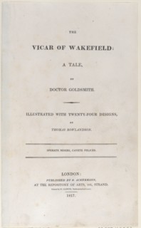 Title page, from "The Vicar of Wakefield", 1817.