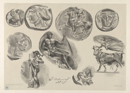 Sheet of Nine Antique Coins