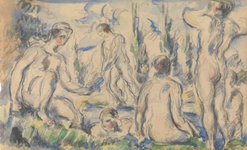Bathers (recto); Landscape (verso)