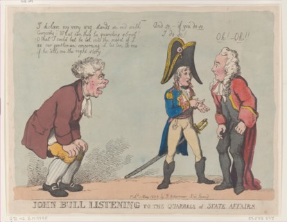John Bull Listening to the Quarrels of State Affairs