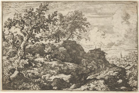 The Two Peasants Seated on the Hill. Third state of three