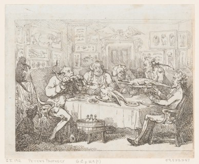 Sir Joseph Banks about to Eat an Alligator (?The Fish Supper?)