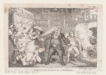 Hostess Discharges a Pan of Blood into the Face of Parson Andrews