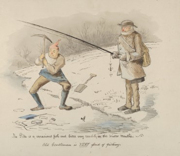 The Pike is a voracious fish and bites readily in the Winter months-Old Gentleman is VERY fond of fishing