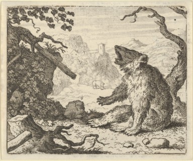 The Bear Calls Renard to Appear Before the Council of the Animals. From Hendrick van Alcmar's Renard The Fox