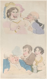 A Man Enticed by a Woman; and Smoking a Customer, 1800 (?).