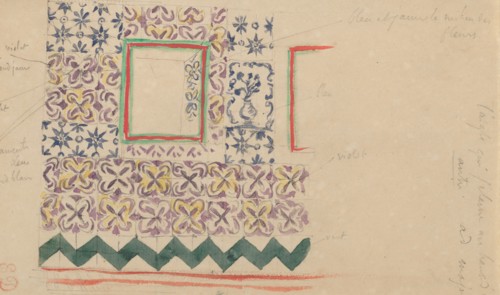 A Wall Decorated in Spanish Tiles, 1832.