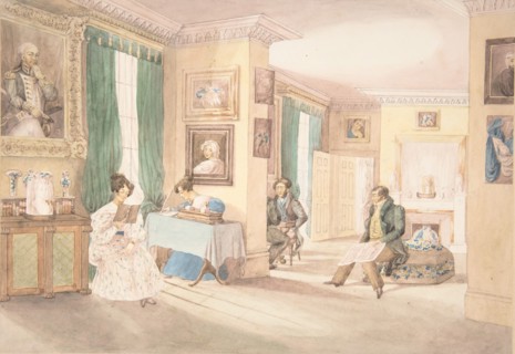 An Interior at Hatton, Warwickshire, 1820-30.