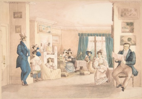 An Interior at Hatton, Warwickshire, 1820-30.