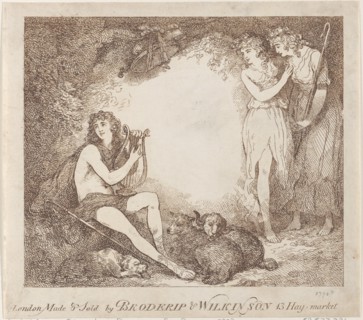 Apollo, Lyra and Daphne (Trade card illustrating "Marian, an Opera"), 1797-99.