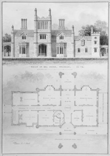 Belmead, for Philip St. George Cocke, Powhatan Co., Virginia (elevation and plan), 1845.