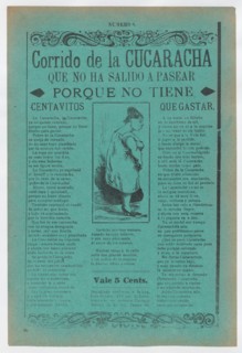 Broadsheet with a ballad about camp life hardships for women, profile of a woman looking downcast wearing a slip and heels, ca. 1918 (published).