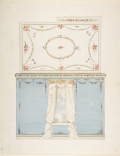 Ceiling and wall design, 19th century.