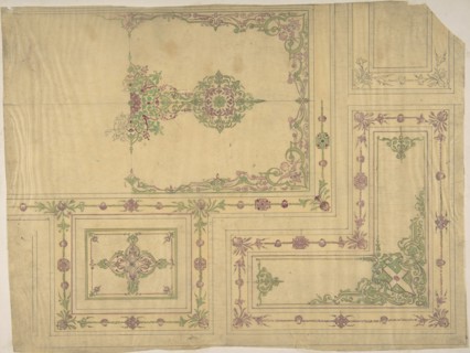 Ceiling Design in Moorish Style for the de la Rochejaquelein Family, second half 19th century.