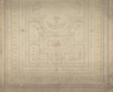 Ceiling Design with Nymph on Dolphin, 19th century.