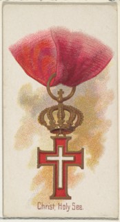 Christ, Holy See, from the World's Decorations series (N30) for Allen & Ginter Cigarettes, 1890.