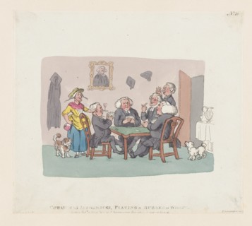 Christmas Academics Playing a Rubber at Whist, April 1, 1803.