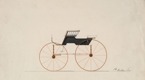 Design for 4 seat Phaeton, no top (unnumbered), 1850-70.