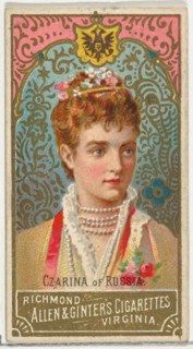 Czarina of Russia, from World's Sovereigns series (N34) for Allen & Ginter Cigarettes, 1889.