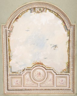 Deign for a ceiling a a trompe l'oeil sky, second half 19th century.