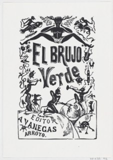 Demons troubling a sick man in bed, illustration for 'El Brujo Verde (The Green Magician)' edited by Antonio Vanegas Arroyo, ca. 1880-1910.