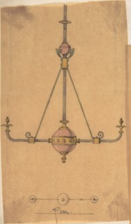 Design for [Gas?] Lights for a Church, ca. 1880.