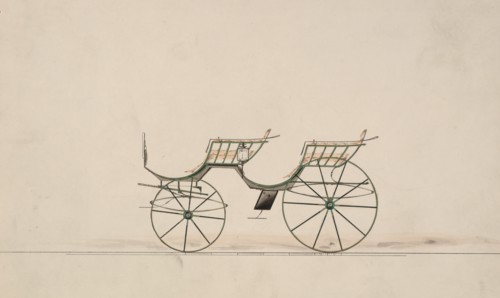 Design for 4 seat Phaeton, no top (unnumbered), 1850-70.