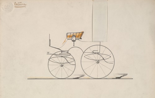 Design for 4 seat Phaeton, no top (unnumbered), 1850-70.