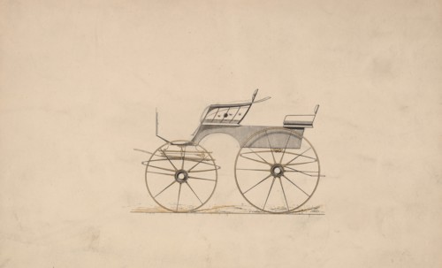 Design for 4 seat Phaeton, no top (unnumbered), 1850-70.