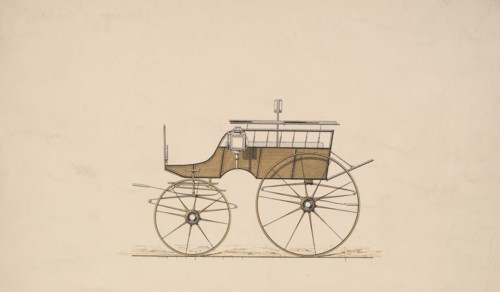 Design for 4 seat Phaeton, no top (unnumbered), 1850-70.